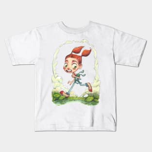 Girl and Stuffed Bunny Kids T-Shirt